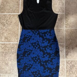 Wet Seal Black and Blue Floral Dress